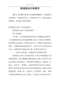 街道依法行政报告
