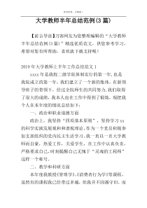 大学教师半年总结范例(3篇)