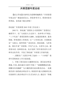 共青团委年度总结