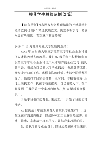 模具学生总结范例(2篇)