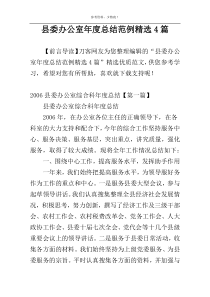 县委办公室年度总结范例精选4篇