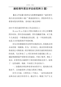 副经理年度自评总结范例(3篇)
