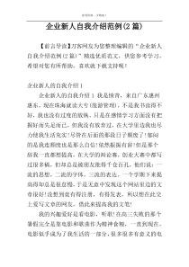企业新人自我介绍范例(2篇)