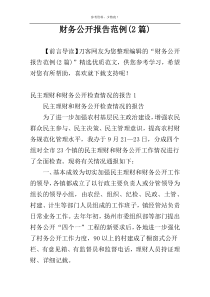 财务公开报告范例(2篇)