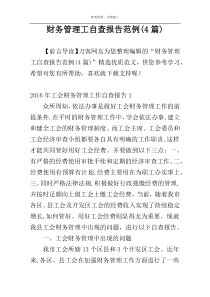 财务管理工自查报告范例(4篇)