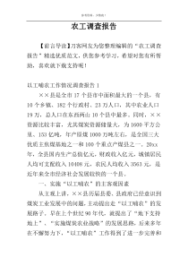 农工调查报告