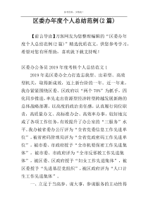 区委办年度个人总结范例(2篇)