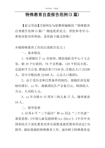 特殊教育自查报告范例(3篇)