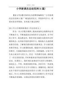 小学新课改总结范例(4篇)