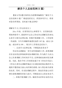解员个人总结范例(5篇)
