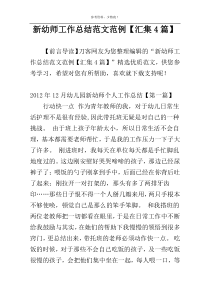 新幼师工作总结范文范例【汇集4篇】