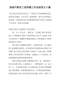 房地产新员工试用期工作总结范文5篇