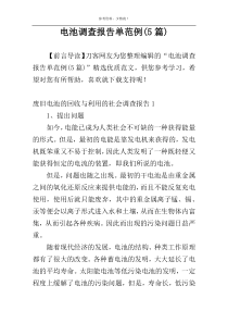 电池调查报告单范例(5篇)