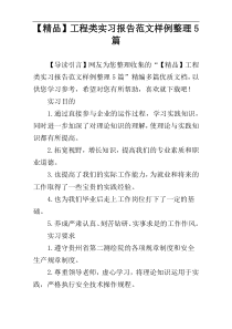 【精品】工程类实习报告范文样例整理5篇