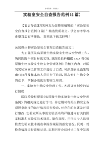 实验室安全自查报告范例(4篇)