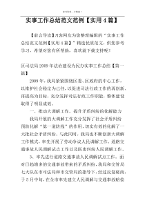 实事工作总结范文范例【实用4篇】