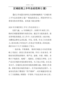 区域经理上半年总结范例(2篇)