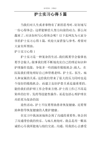 护士实习心得5篇