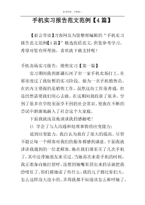 手机实习报告范文范例【4篇】