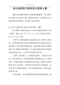 语文老师实习报告范文范例4篇