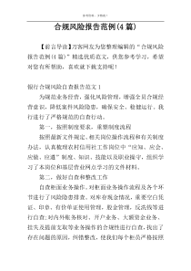 合规风险报告范例(4篇)