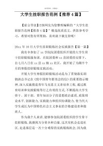 大学生挂职报告范例【推荐4篇】