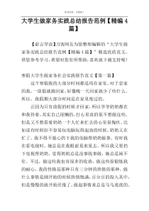 大学生做家务实践总结报告范例【精编4篇】