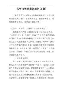 大学习调研报告范例(3篇)