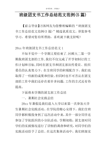 班级团支书工作总结范文范例(5篇)