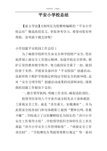 平安小学校总结