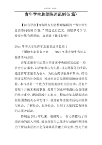 青年学生总结陈词范例(5篇)