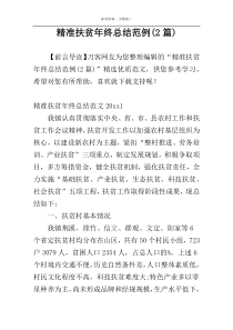 精准扶贫年终总结范例(2篇)