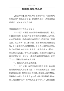 县国税局年度总结