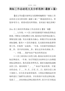 商标工作总结范文及分析范例（最新4篇）