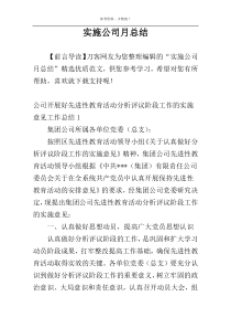 实施公司月总结
