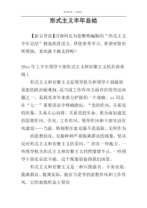 形式主义半年总结