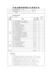 行政后勤管理考核以及考核方法