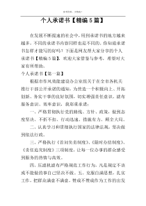 个人承诺书【精编5篇】