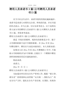 聘用人员承诺书3篇(公司聘用人员承诺书)3篇