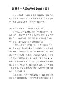 测量员个人总结范例【精选4篇】