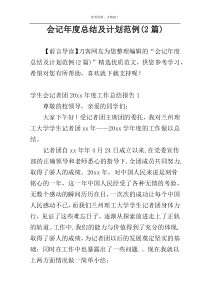 会记年度总结及计划范例(2篇)