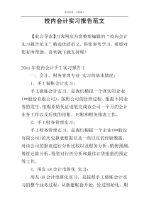 校内会计实习报告范文