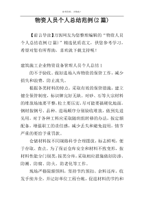 物资人员个人总结范例(2篇)