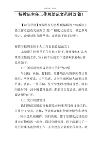 特教班主任工作总结范文范例(3篇)
