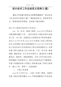 设计技术工作总结范文范例(2篇)