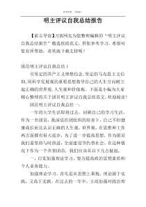 明主评议自我总结报告