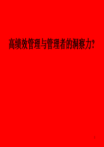 高绩效管理与管理者的洞察力培训