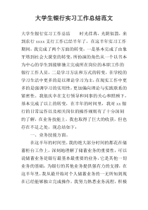 大学生银行实习工作总结范文