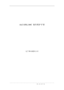 ALCATELBSC操作维护手册