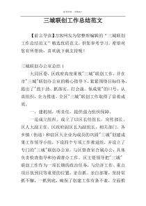 三城联创工作总结范文